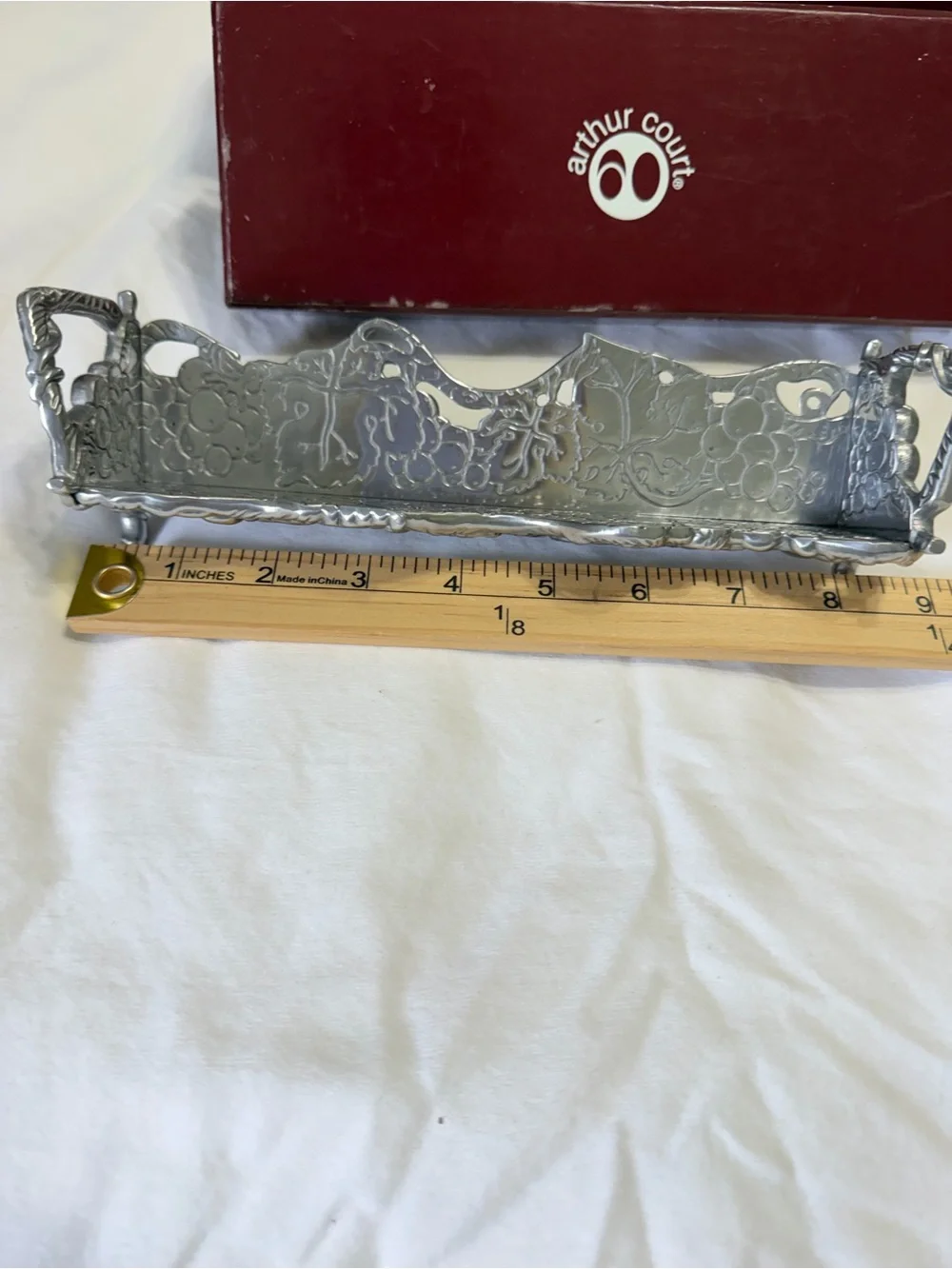 Arthur Court Grape Cracker Tray 10-1952  Serving Caddy w/ Original Box